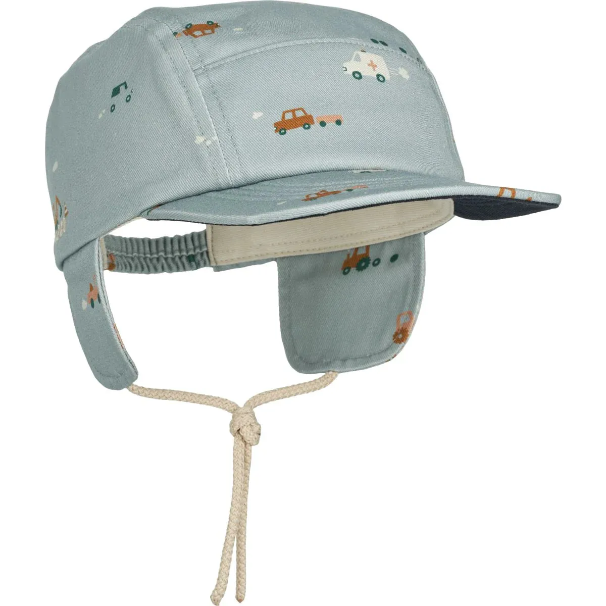 ( LW17561) Opal Baby Cap _ Vehicles Dove Blue