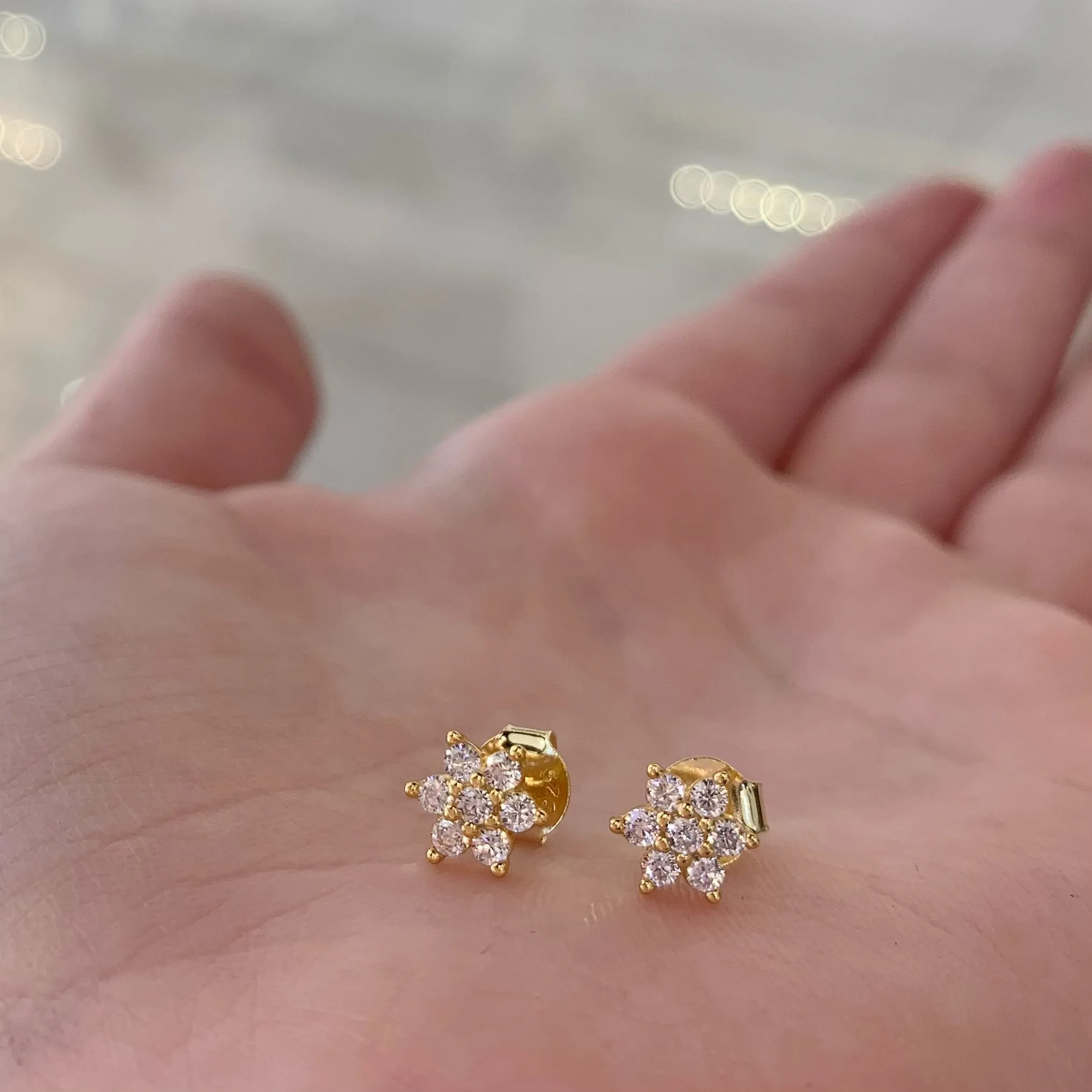 18k/925 Vermeil Flower Stud Earrings