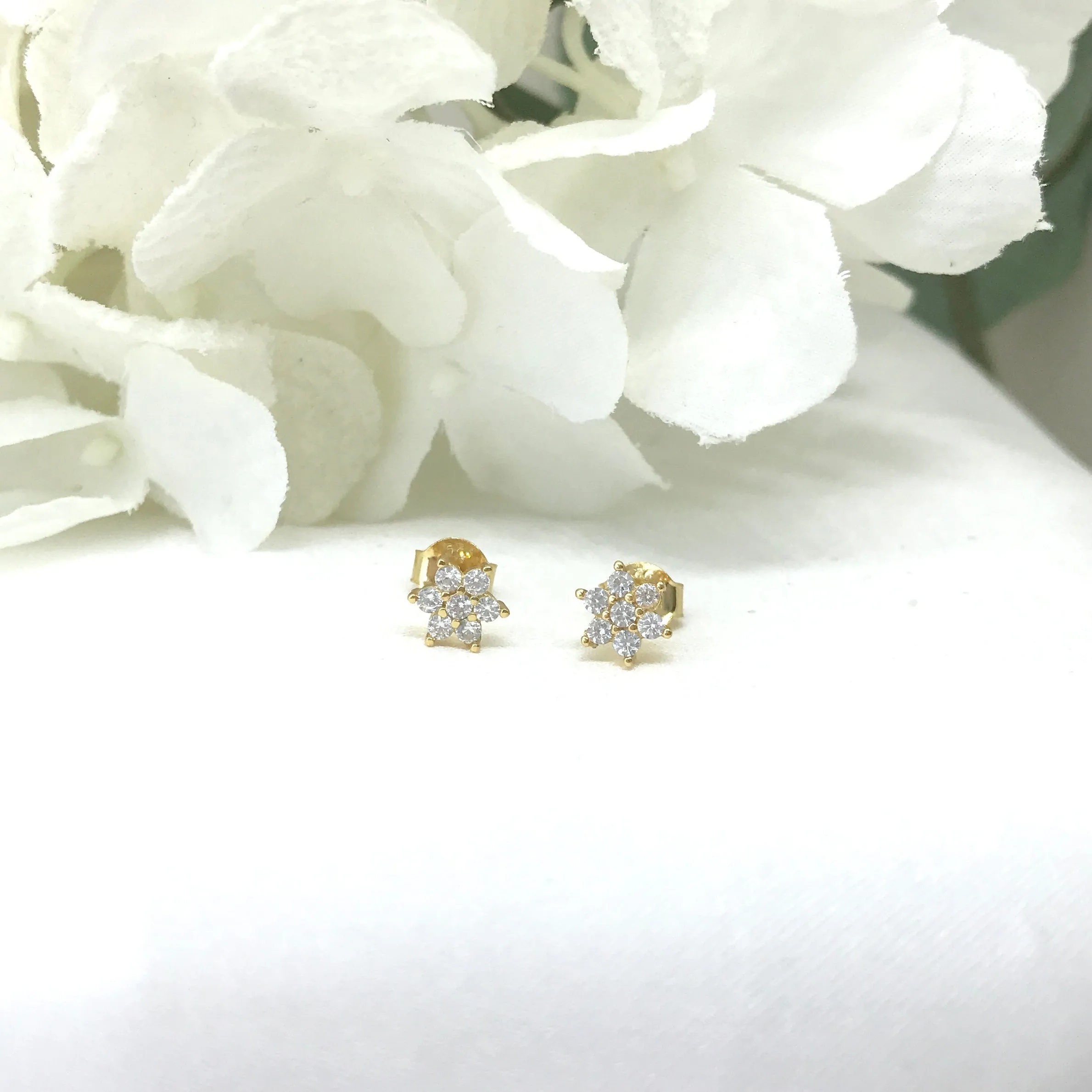 18k/925 Vermeil Flower Stud Earrings