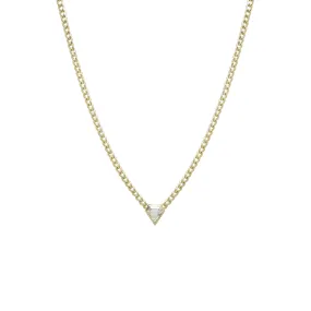 .66 ctw Shield Diamond on Small Curb Chain Necklace