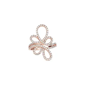 Abstract Diamond Flower Cocktail Ring