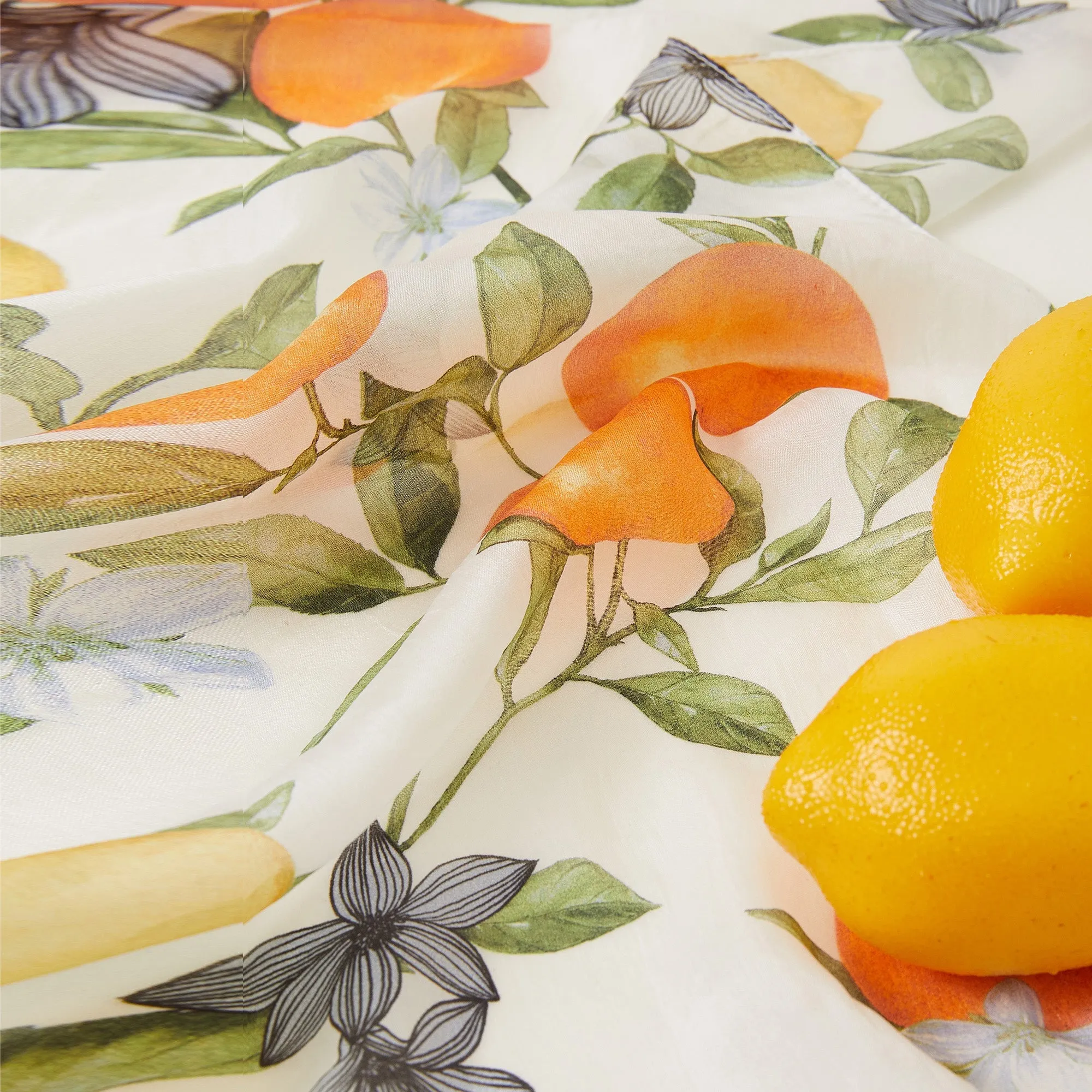 Accessorize London Women's Multi Oranges And Lemons Silk Scarf