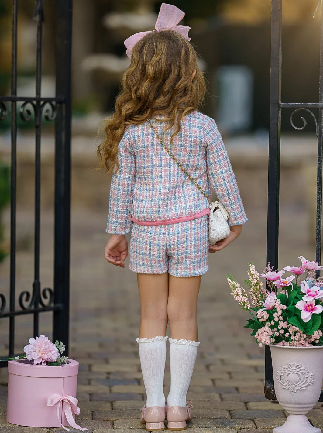 Adored Tweed Matching Blazer And Shorts Set