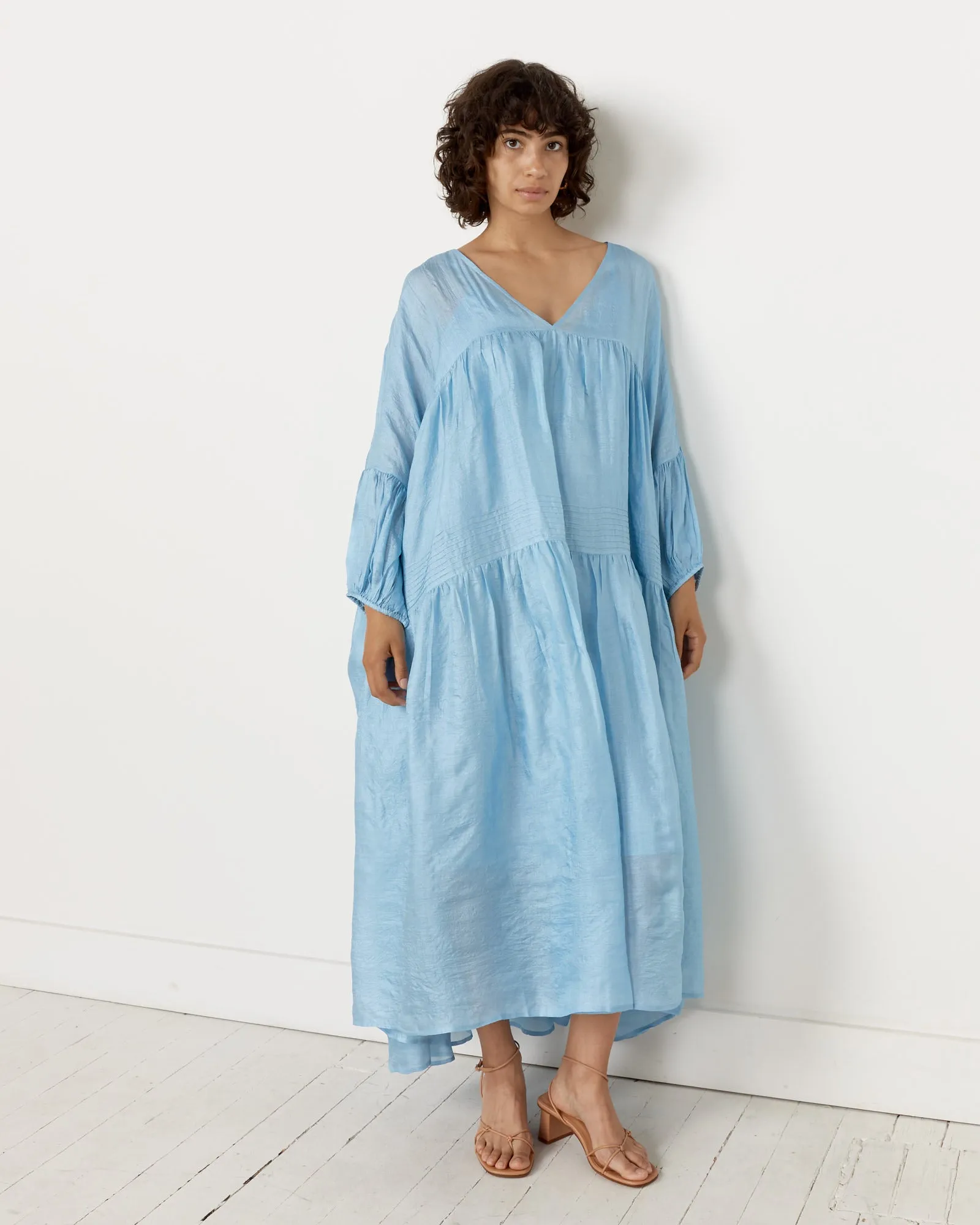 Airi Tussar Maxi Dress in Summer Storm