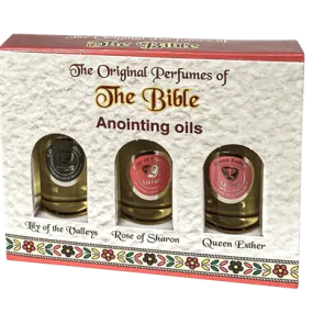 Anointing Oil Israel Trio of 10 ml - Lily of the Valleys, Rose of Sharon, Queen Esther