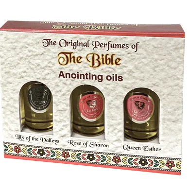 Anointing Oil Israel Trio of 10 ml - Lily of the Valleys, Rose of Sharon, Queen Esther