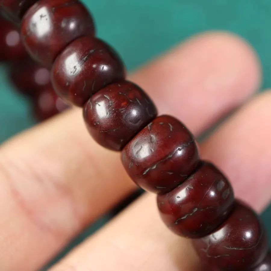 Antique Tibetan Well Aged Red Bodhi Seed Mala