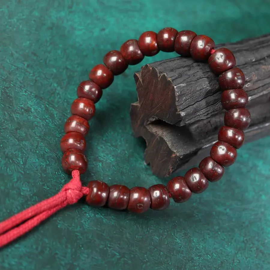 Antique Tibetan Well Aged Red Bodhi Seed Mala