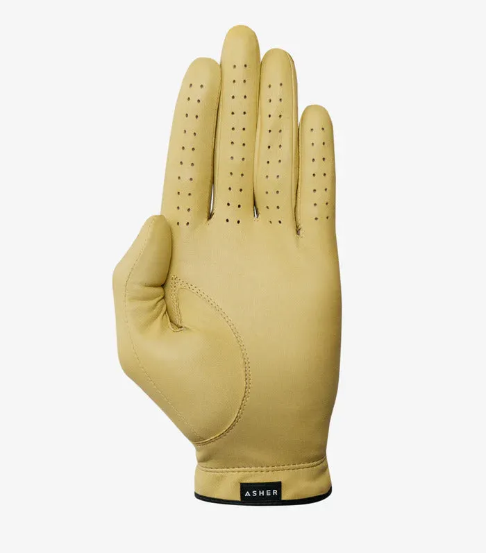 Asher Premium Leather Womens Glove Pair - Sunglow