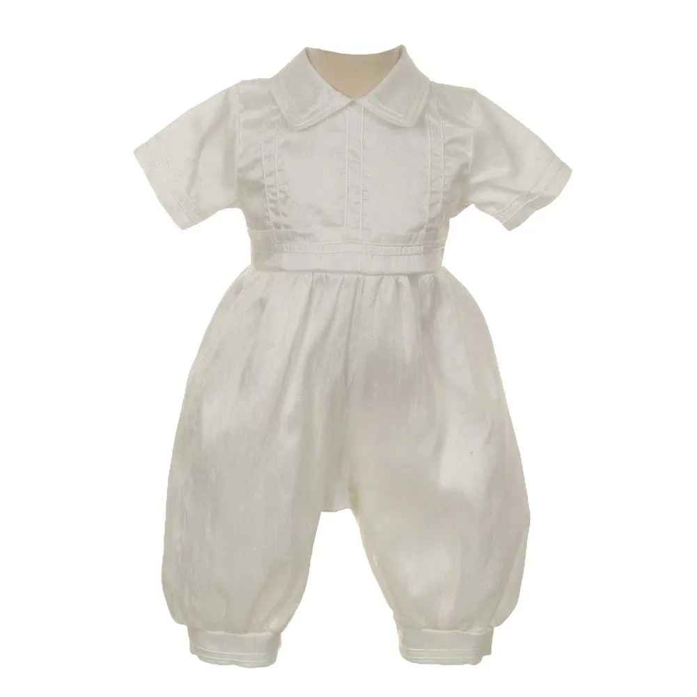 Baby Boys White Silk Cross Cape Hat Baptism Romper Jumpsuit 6-12M