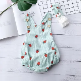 Baby Girls Fruit Print Rompers