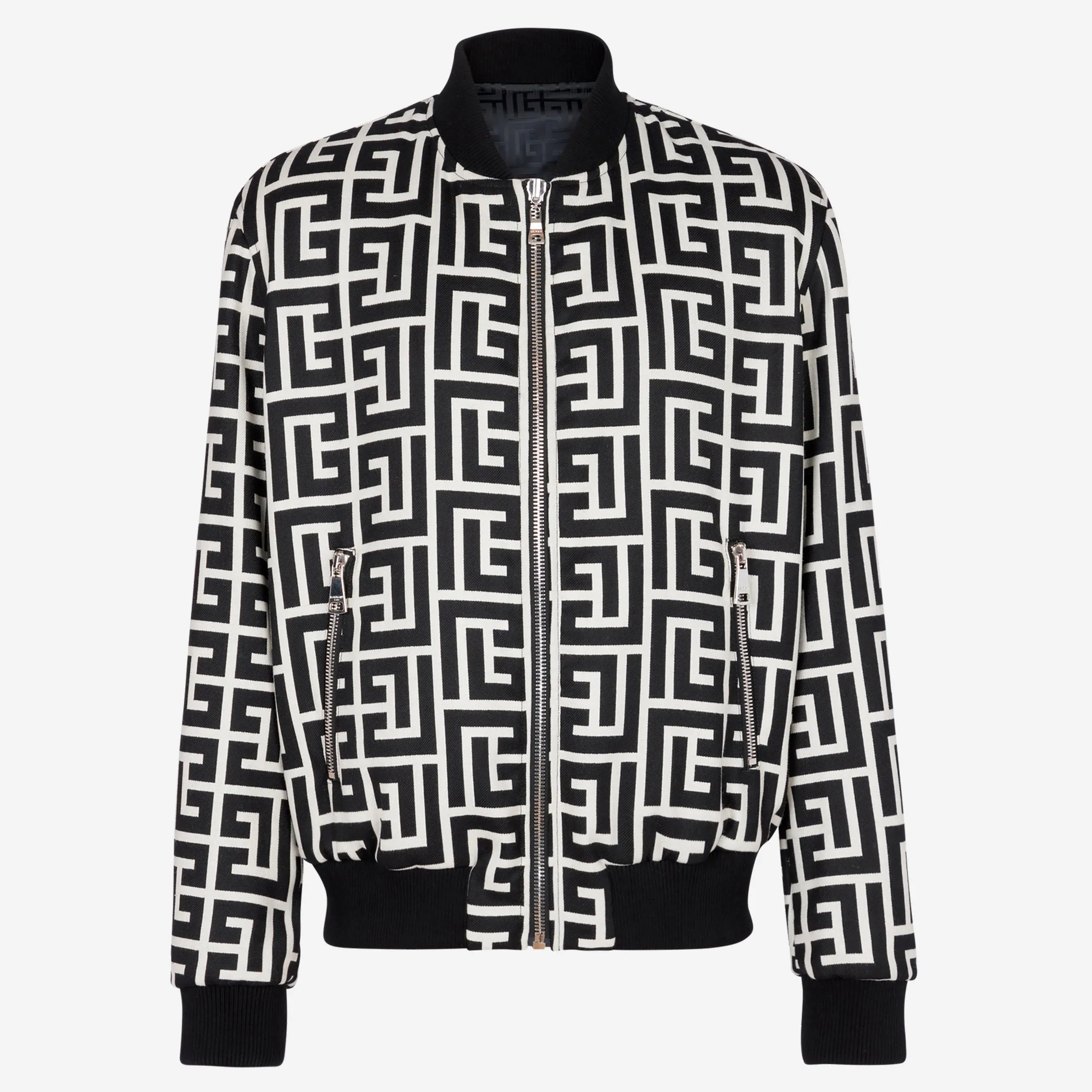 Balmain Reversible Monogram Bomber Jacket