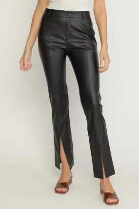 BLACK FAUX LEATHER PANTS