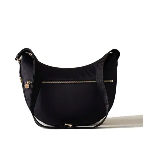 Borsa a Tracolla BORBONESE Luna Bag Middle in Tessuto OP Dark Black