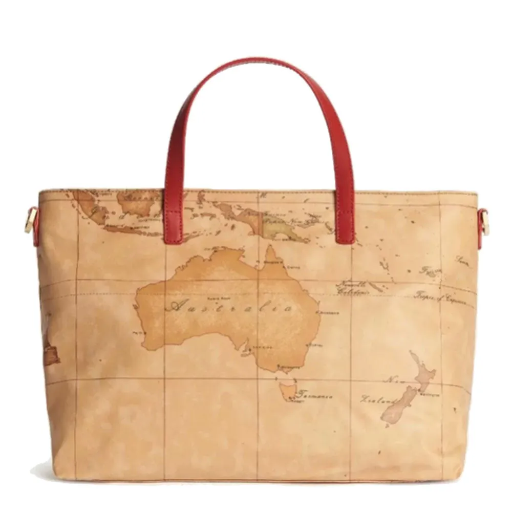 Borsa Donna a Mano 1A Classe Alviero Martini linea Soft Generation stampa Geo Classic e Rosso GV75