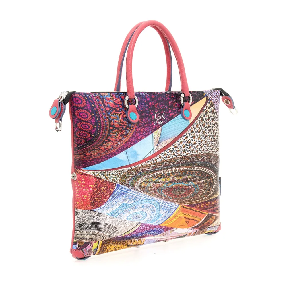 Borsa Donna a Mano con Tracolla GABS G3 PLUS Holiday in Pelle stampa Foulard Ibiza Medium