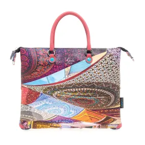 Borsa Donna a Mano con Tracolla GABS G3 PLUS Holiday in Pelle stampa Foulard Ibiza Medium