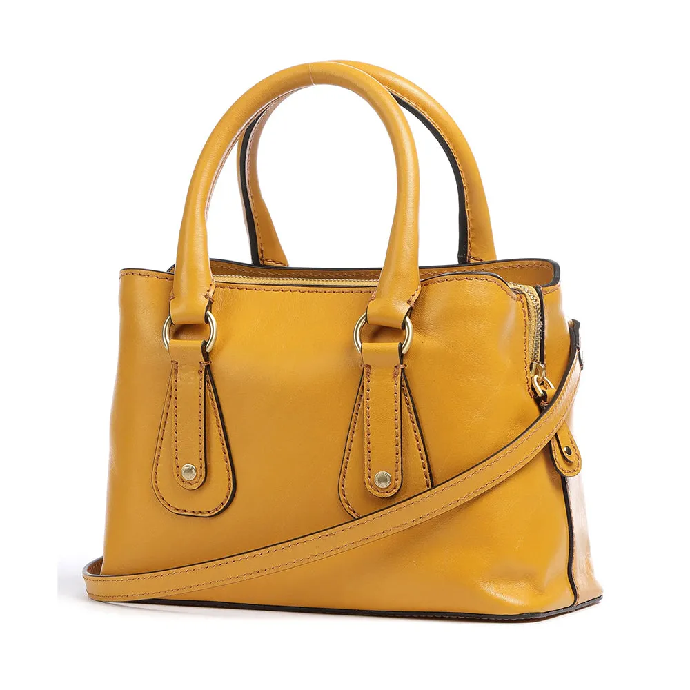 Borsa Donna a Mano Double Function THE BRIDGE linea Cecilia in Pelle Giallo Mais