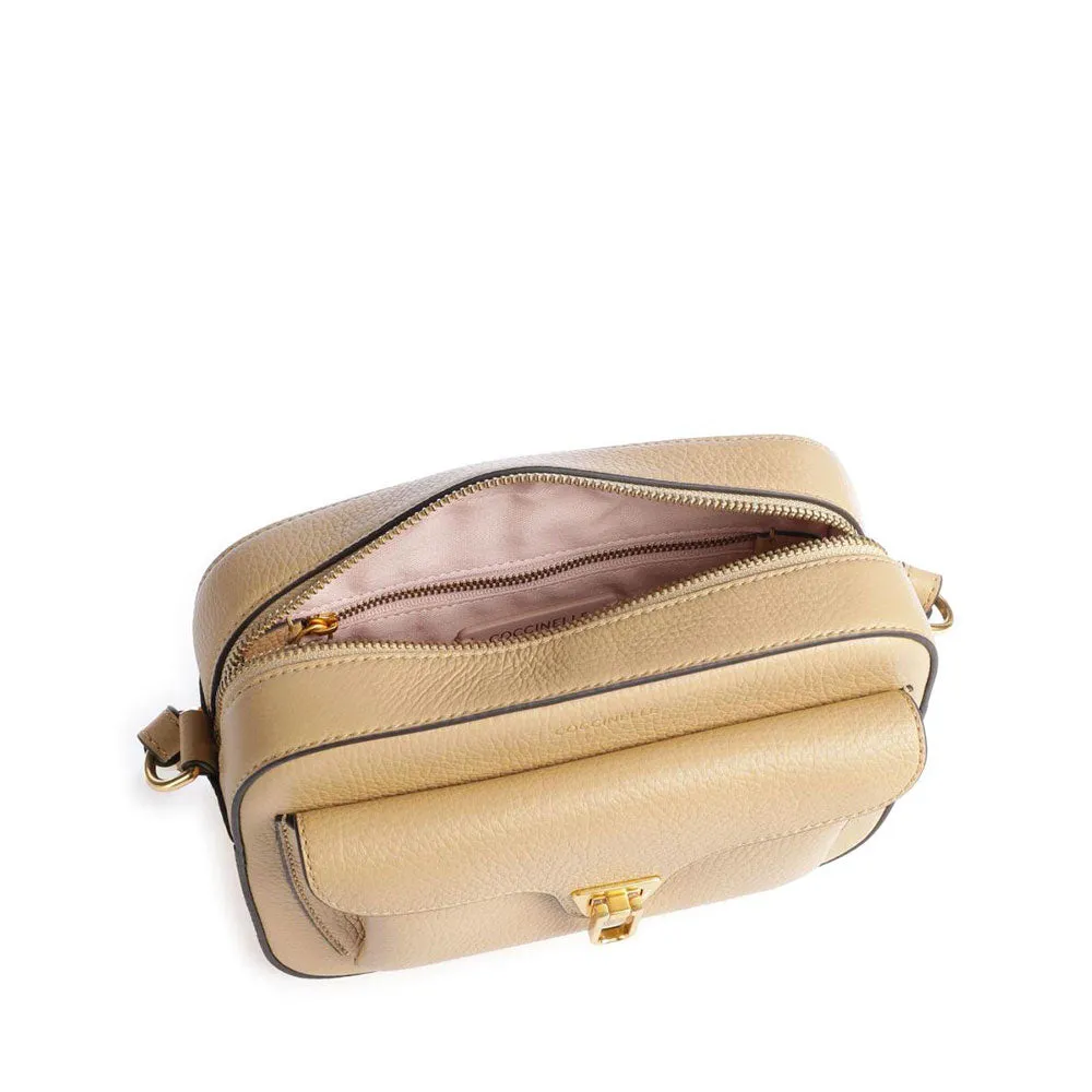 Borsa Donna a Tracolla COCCINELLE in Pelle Fresh Beige linea Beat Soft Misura Media