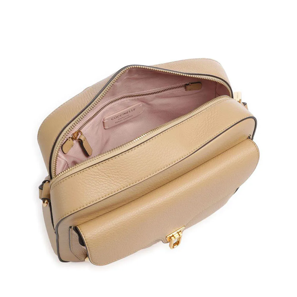 Borsa Donna a Tracolla COCCINELLE in Pelle Fresh Beige linea Beat Soft