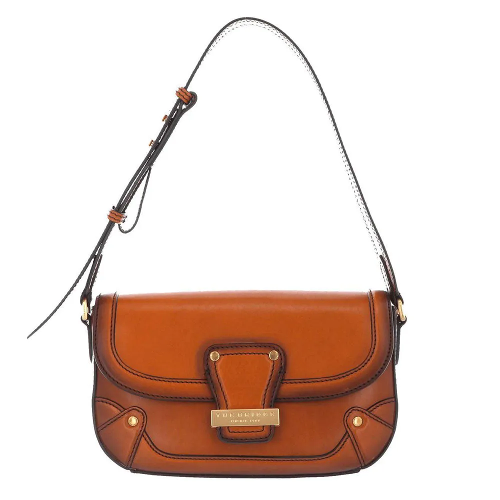 Borsa Donna a Tracolla THE BRIDGE in Pelle color Cognac linea Allegra