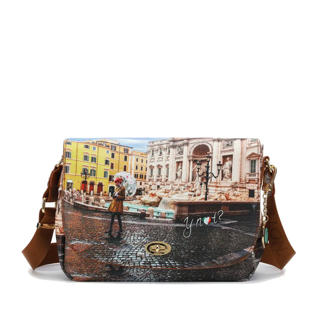 Borsa Donna a Tracolla Y NOT YES-631 Stampa Rainbow Rome