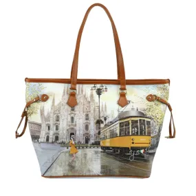 Borsa Donna Y NOT a Spalla YES-319 Stampa Milano