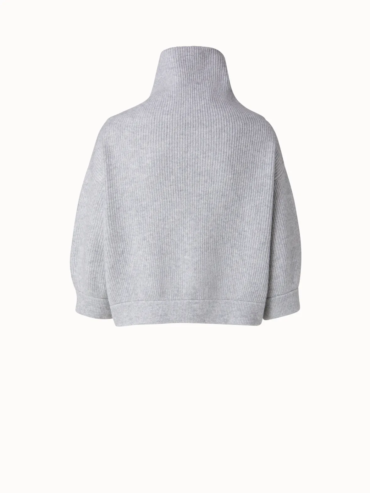 Boxy Pullover aus Kaschmir Rippenstrick