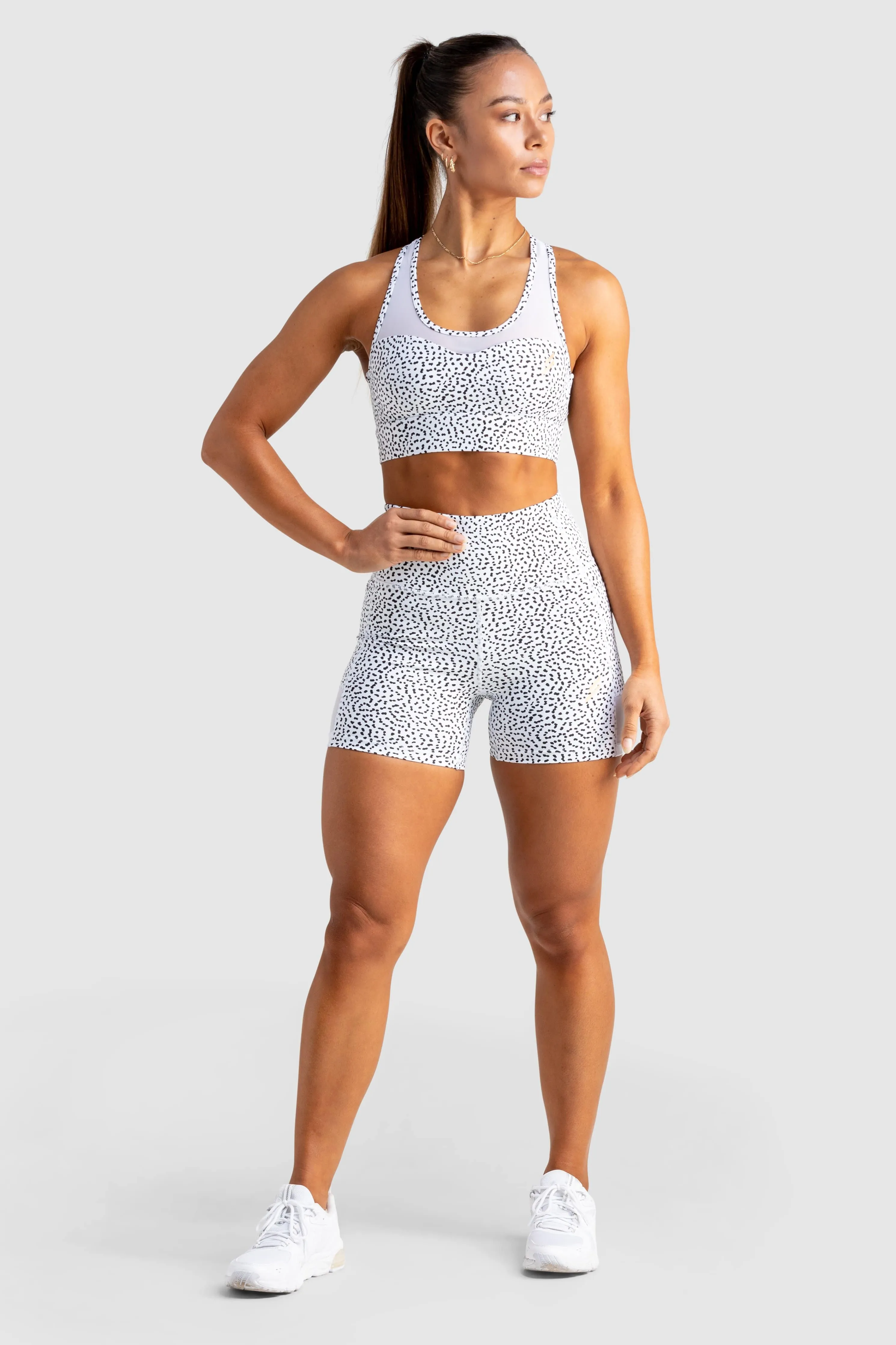 Breeze Mesh Crop - White Speckle