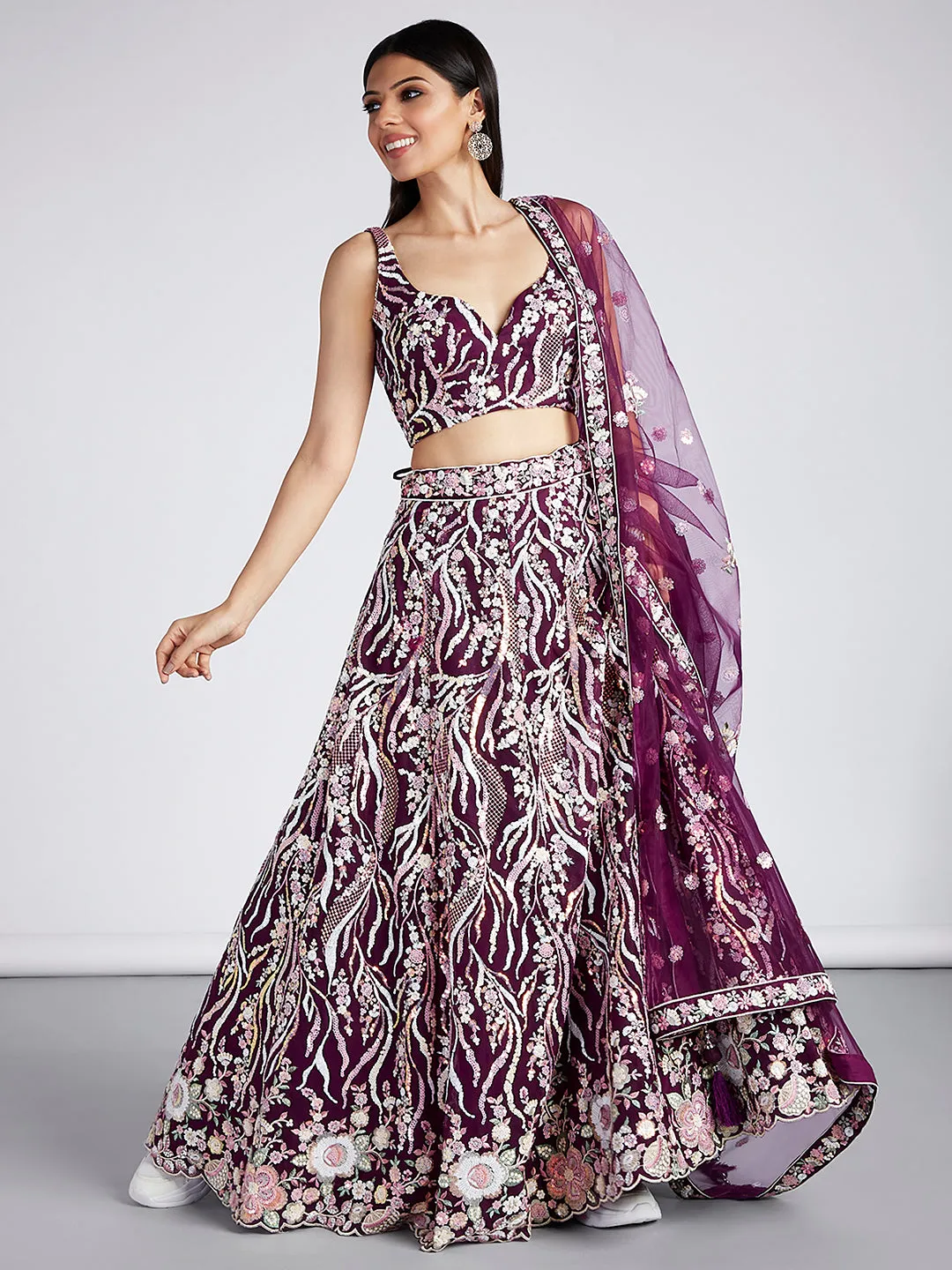 Burgundy Colored Lehenga: Timeless Elegance for Every Celebration - Rent