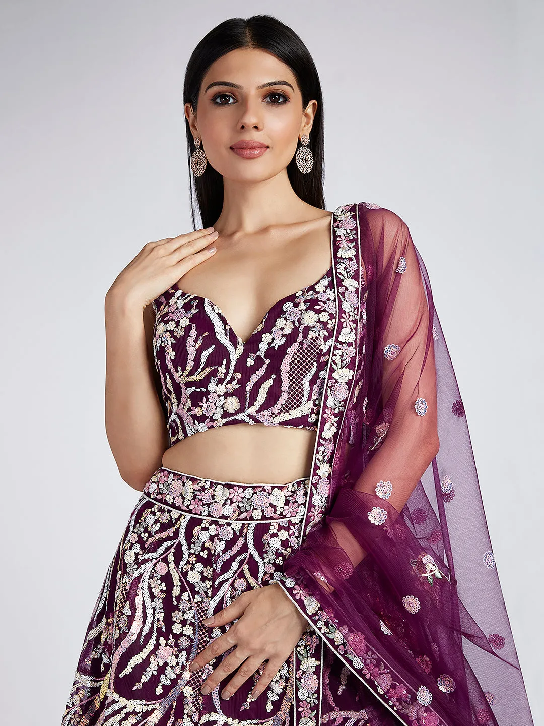 Burgundy Colored Lehenga: Timeless Elegance for Every Celebration - Rent