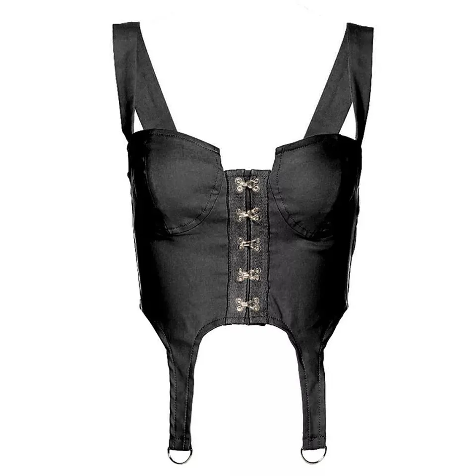 BUSTIER CORSET BLACK CROP TOP