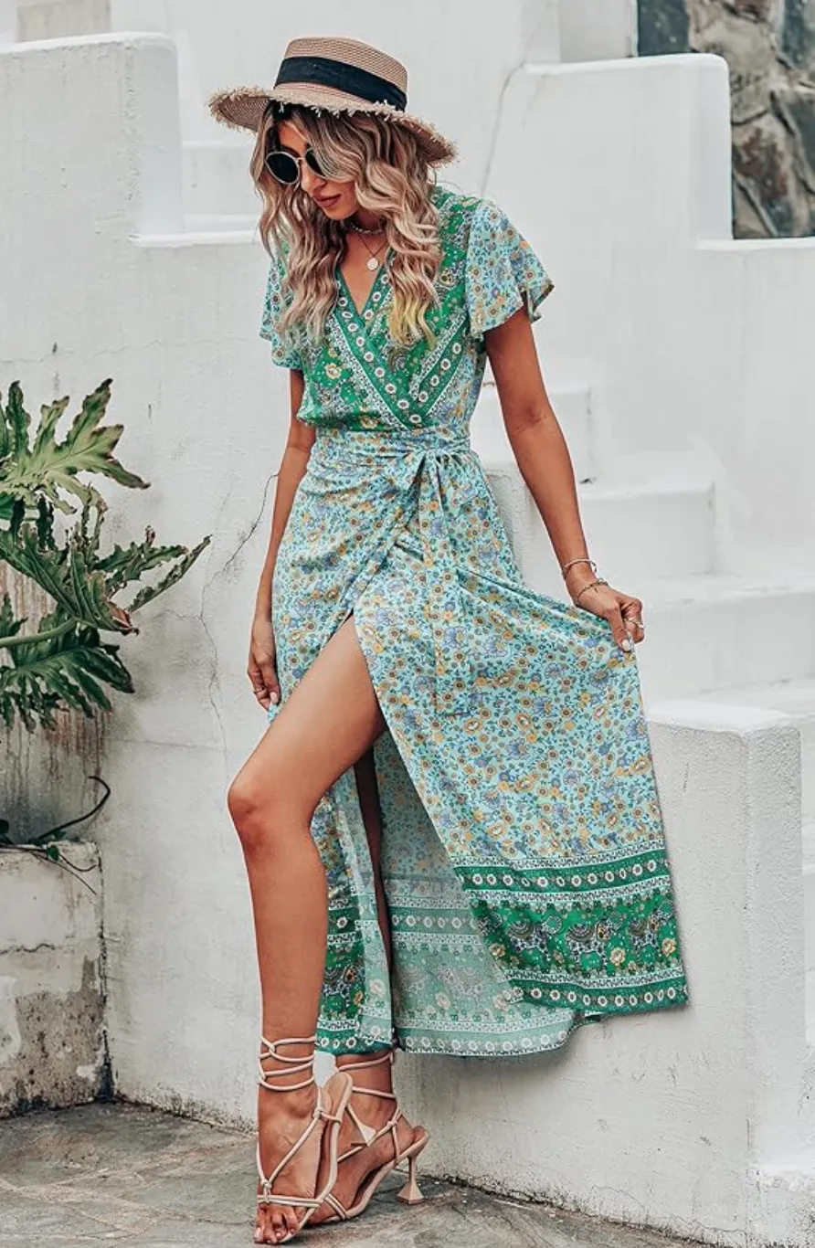 Callie Boho Dress | Green