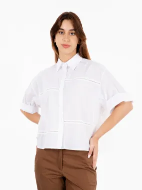 Camicia crop bianca