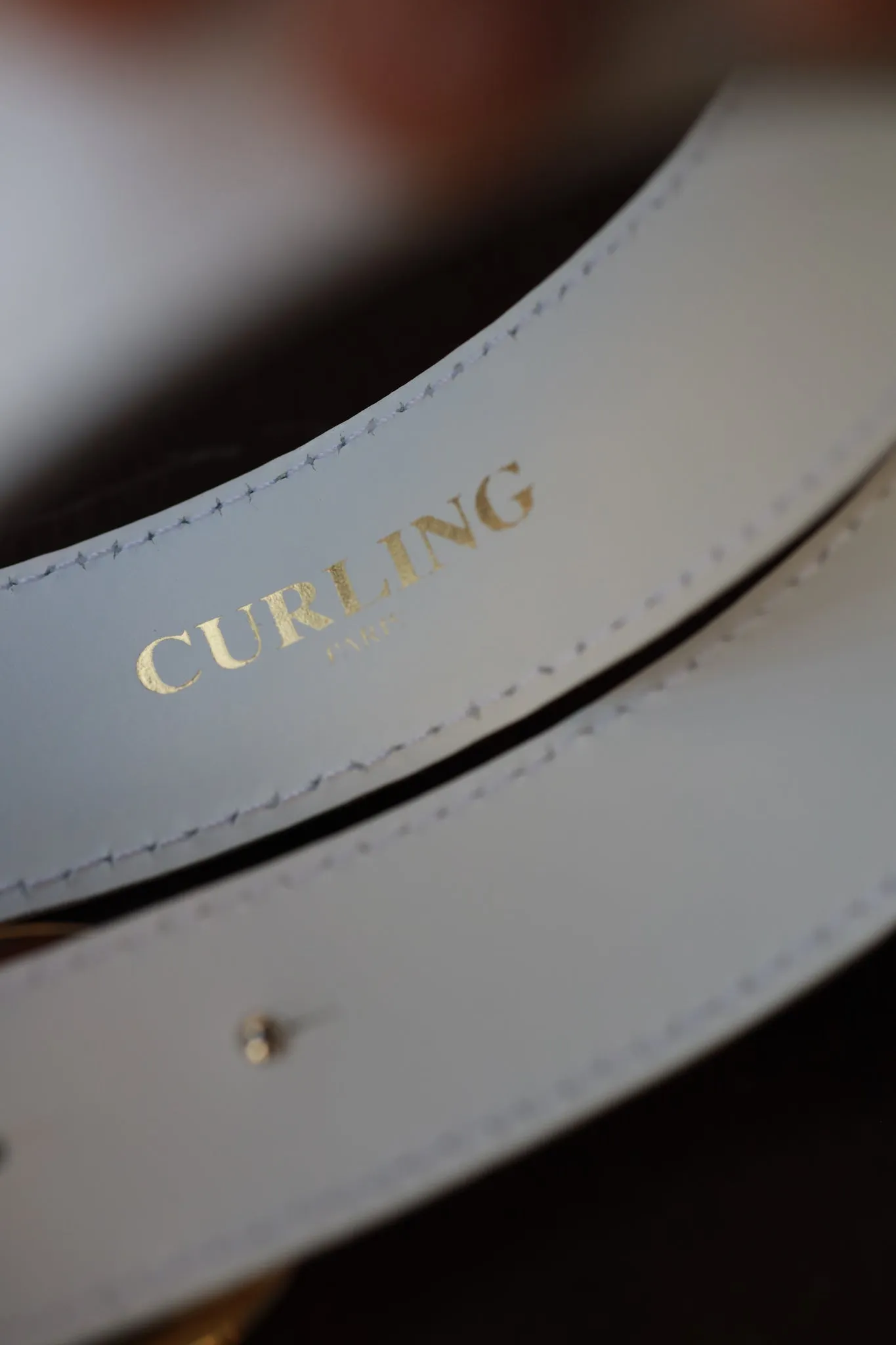 Ceinture Ambre mors de cheval en cuir lisse - Blanc