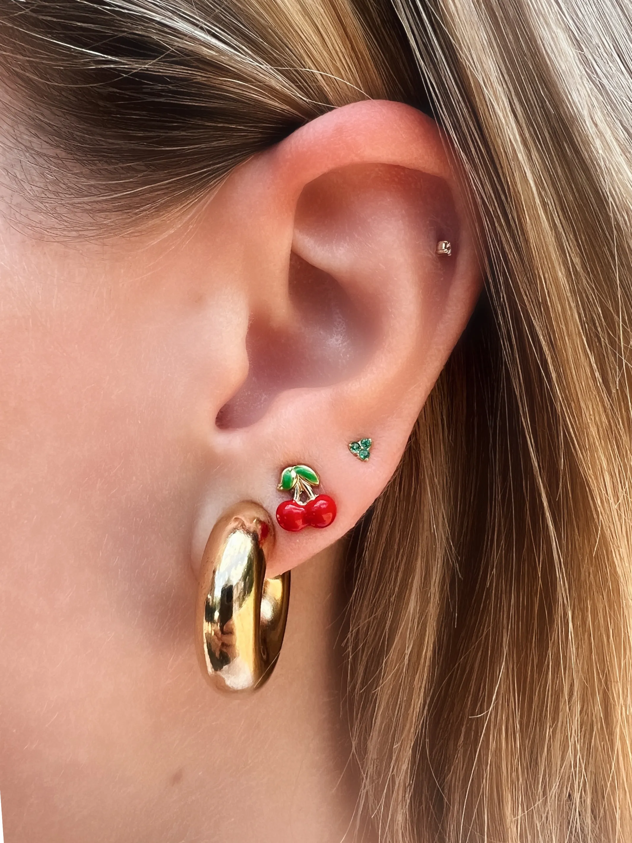 Cherry Stud Earrings 14K