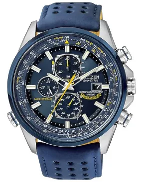 Citizen Eco-Drive Blue Angels World Chrono AT Mens Strap Watch - Blue Dial