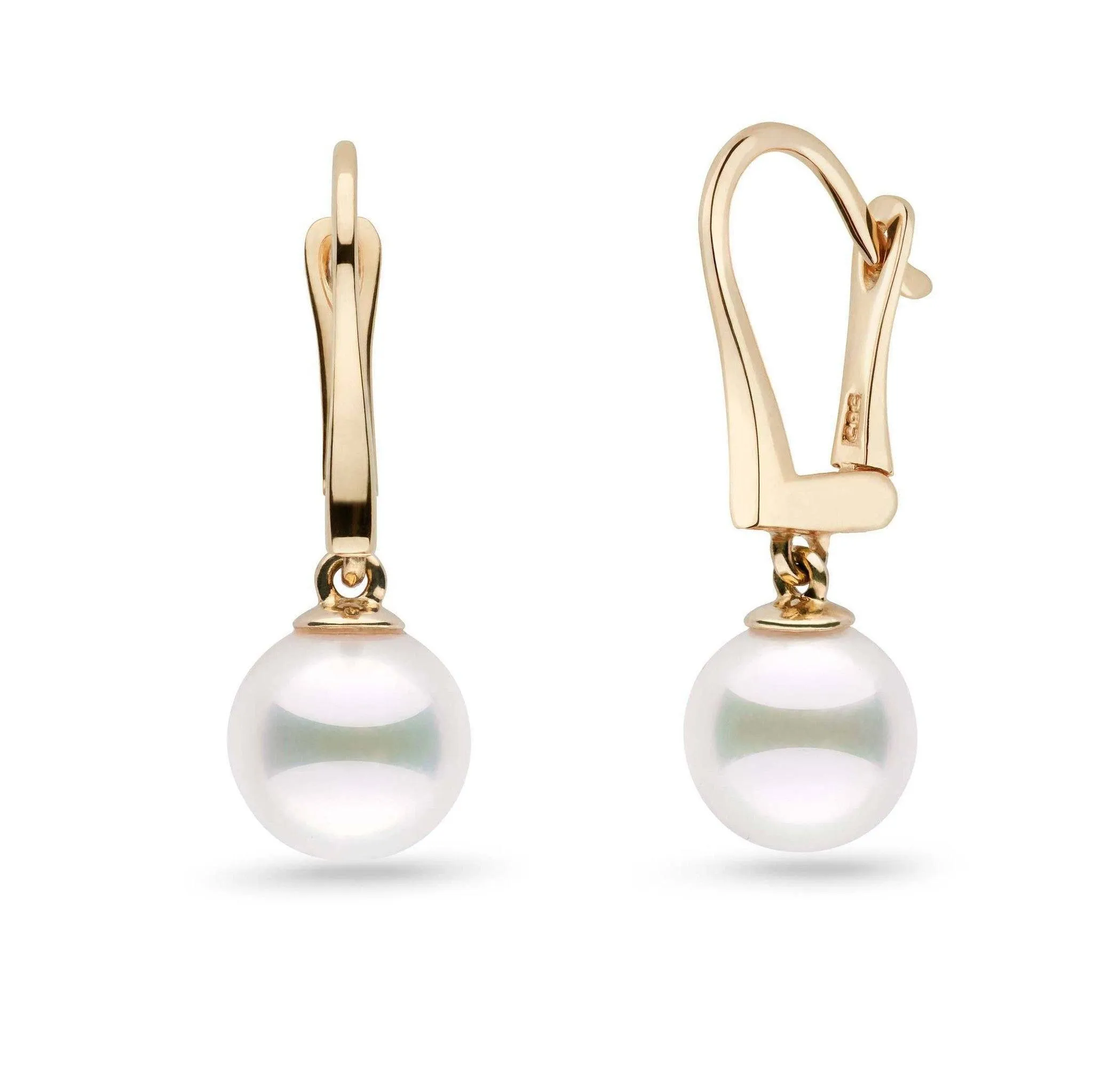 Classic Collection White Akoya 8.0-8.5 mm Pearl Dangle Earrings