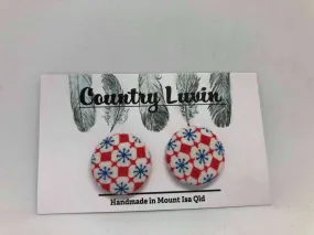 Country Luvin' 23mm White Flower Earring #9