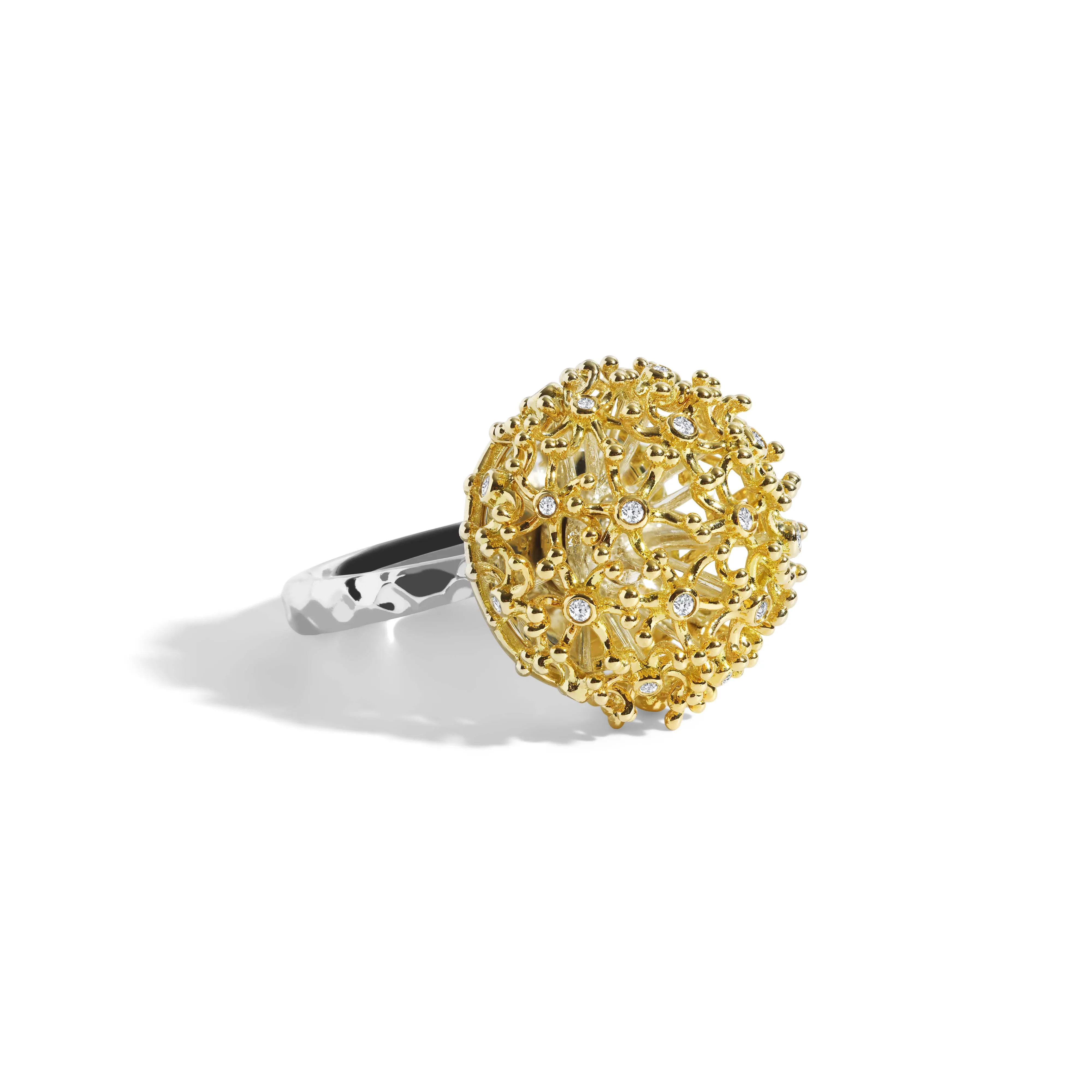 Dandelion Ring with Diamonds