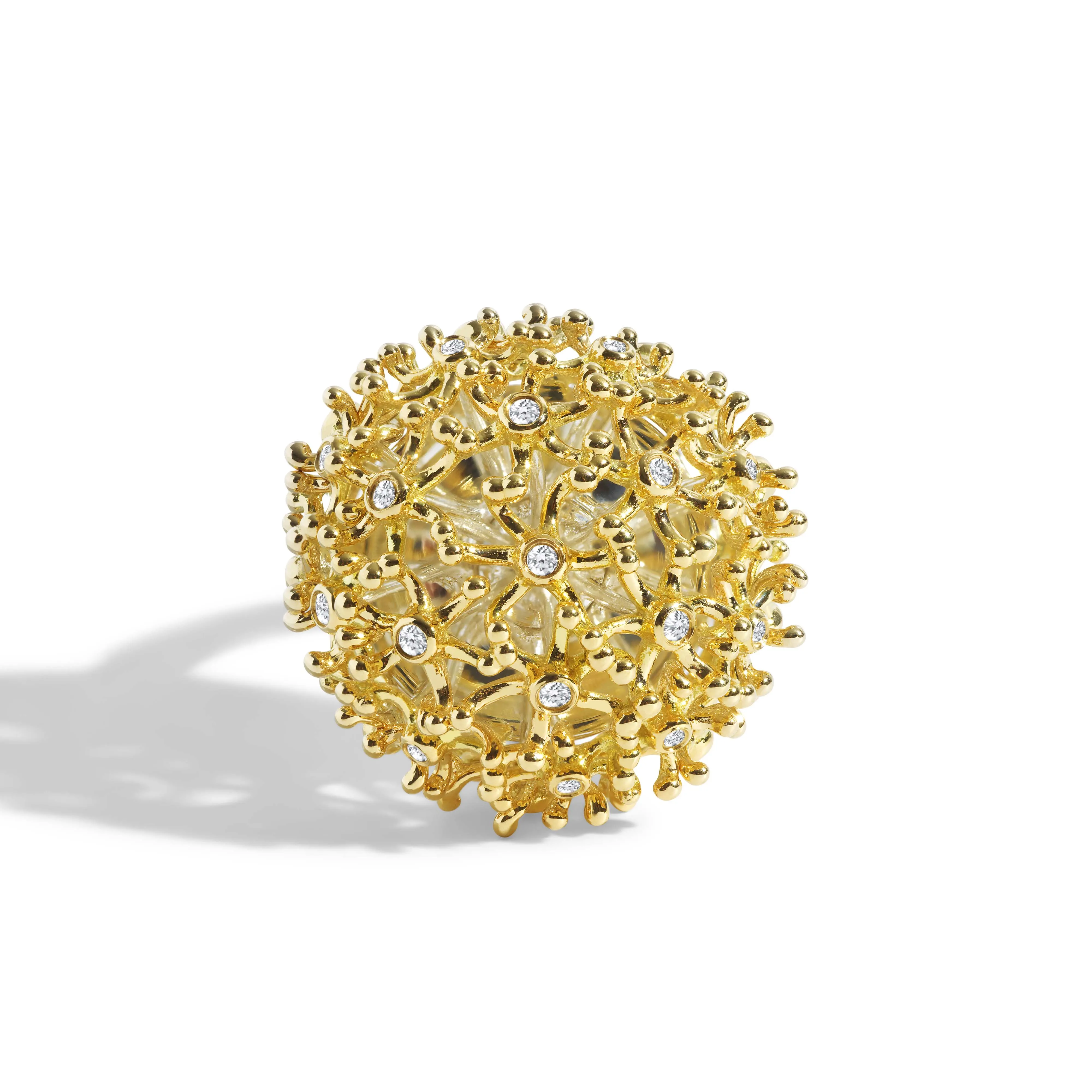 Dandelion Ring with Diamonds