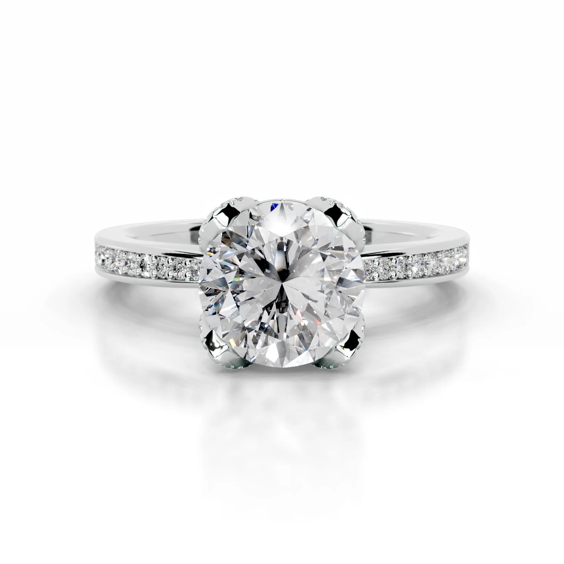 Daria Diamond Engagement Ring   (1.85 Carat) -18K White Gold