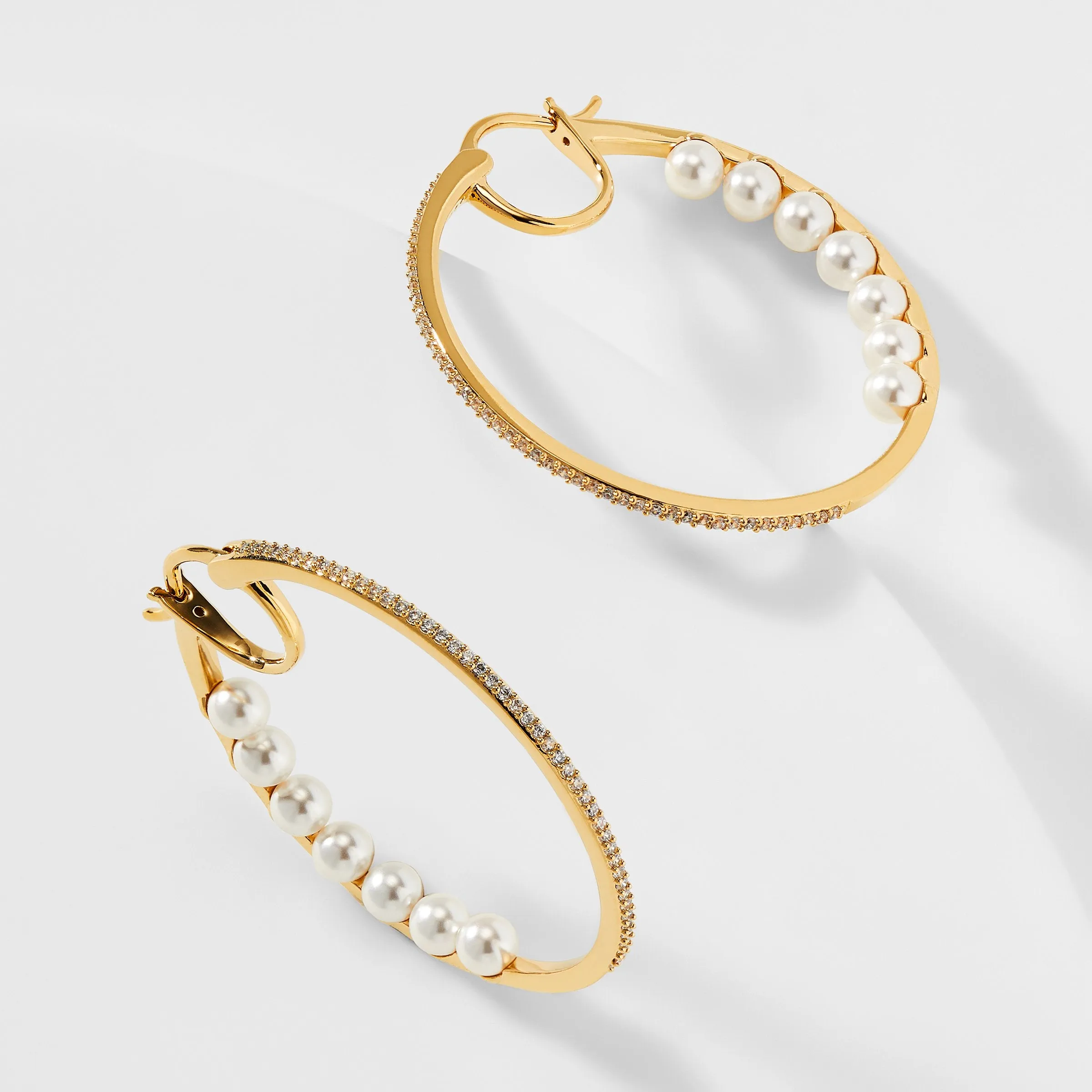 EMILIA PEARL BACK HOOP EARRINGS