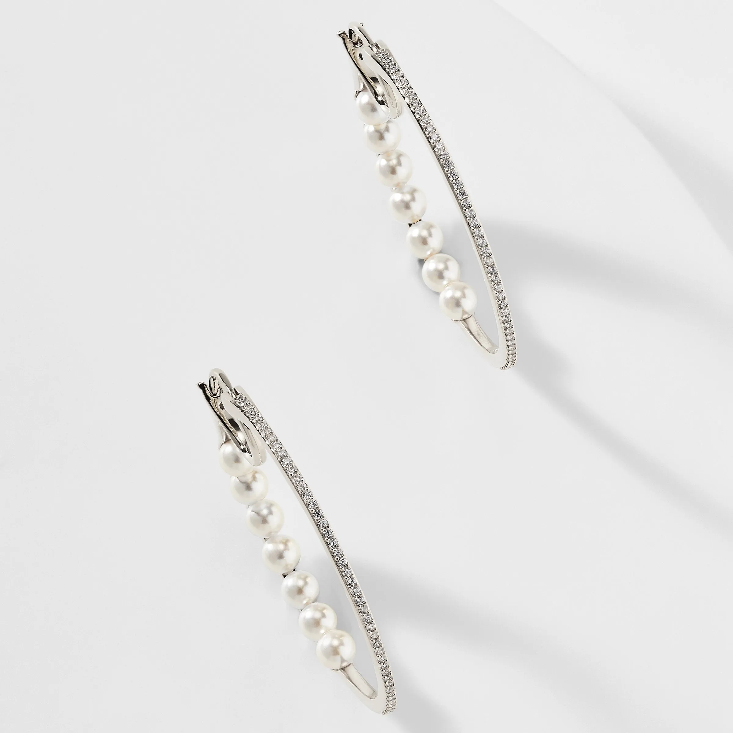 EMILIA PEARL BACK HOOP EARRINGS