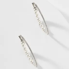 EMILIA PEARL BACK HOOP EARRINGS