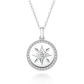 Engravable North Star Moissanite Necklace Pendant