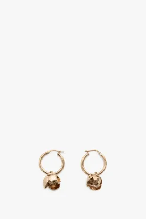 Exclusive Camellia Flower Hoop Earrings In Gold