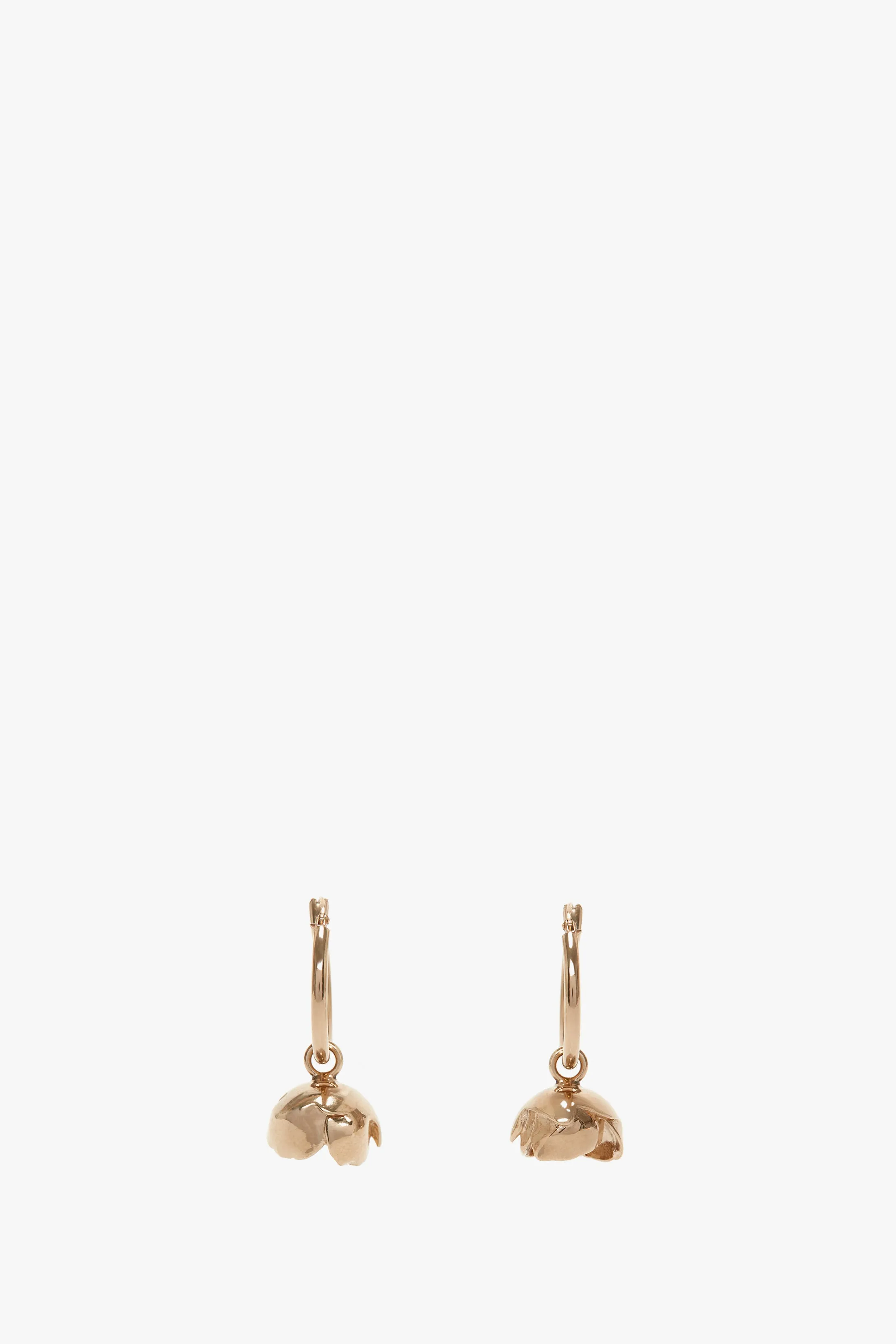 Exclusive Camellia Flower Hoop Earrings In Gold