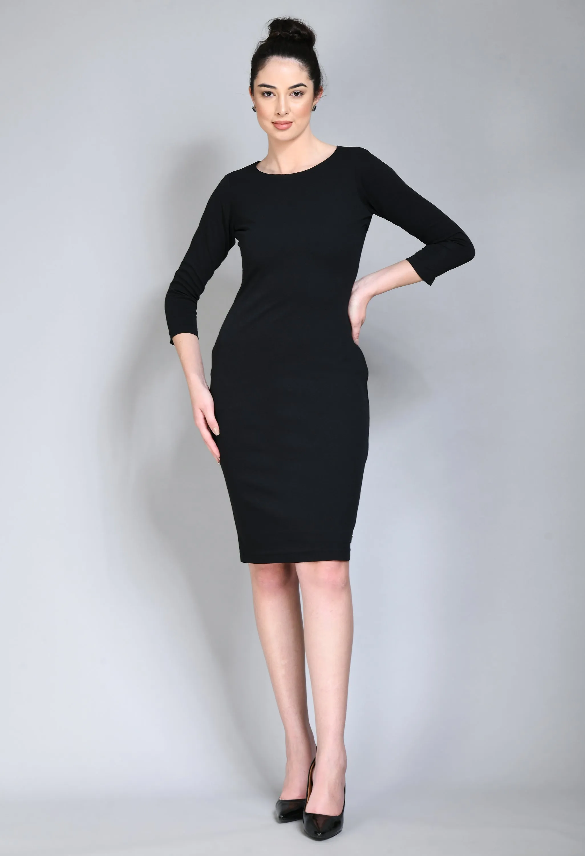 Exude Boldness Bodycon Dress (Black)