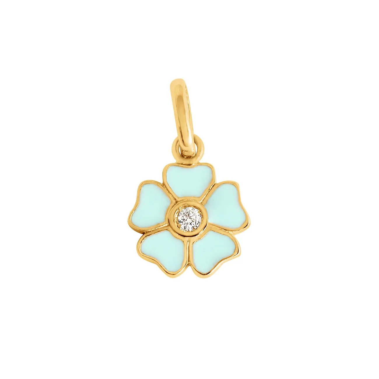 Flower Jade diamond pendant, Yellow Gold